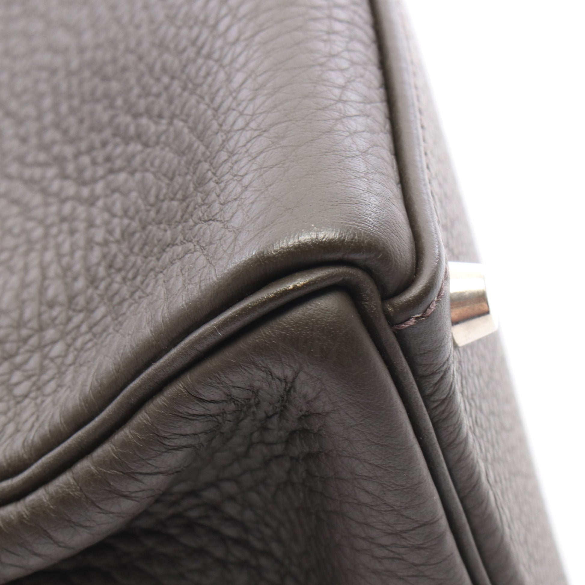 ケリー32 内縫い 2WAY ハンドバッグ トリヨンクレマンス カーキグリーン シルバー金具 □F刻印 エルメス バッグ HERMES