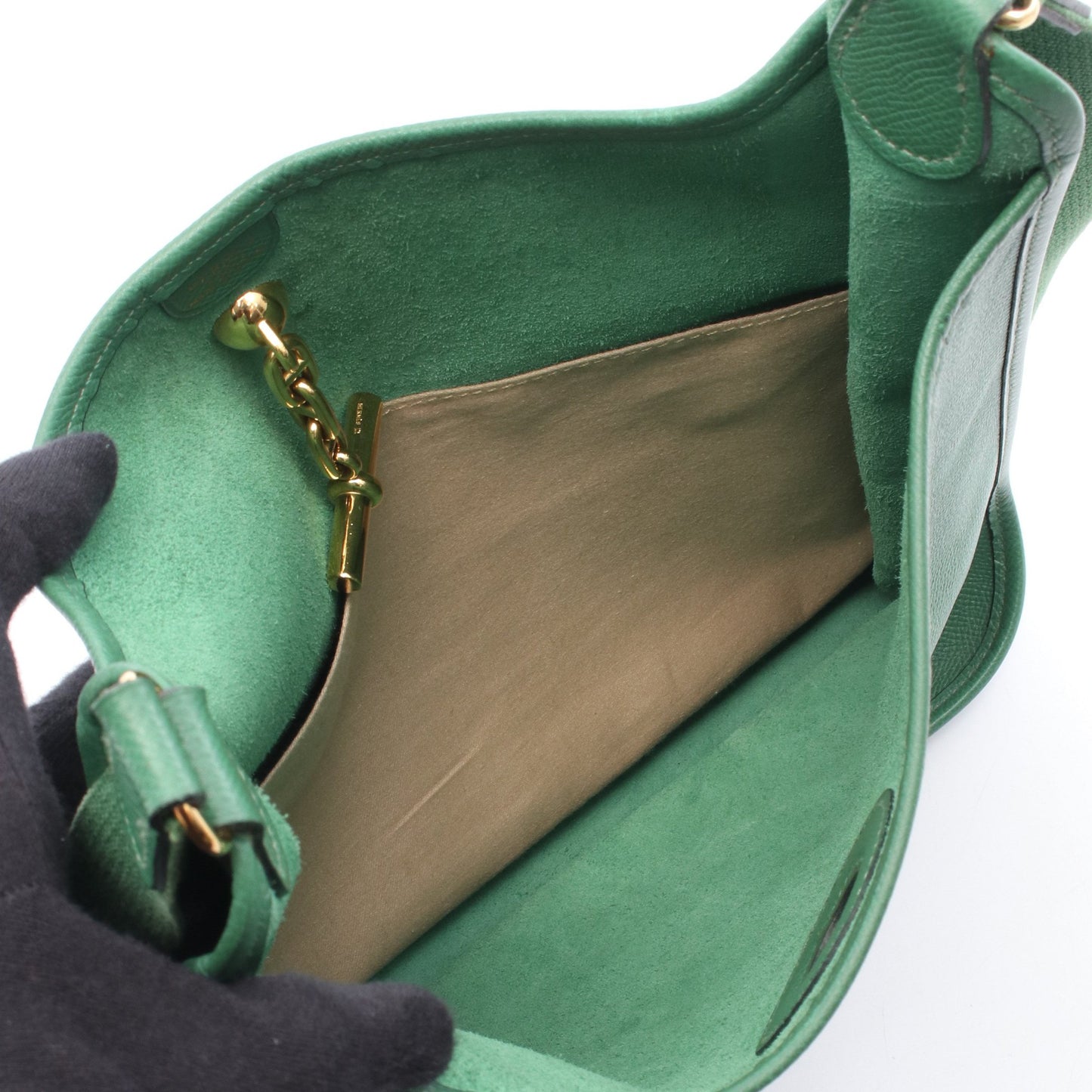 ヴェスパPM ショルダーバッグ クシュベル グリーン ゴールド金具 □A刻印 エルメス バッグ HERMES