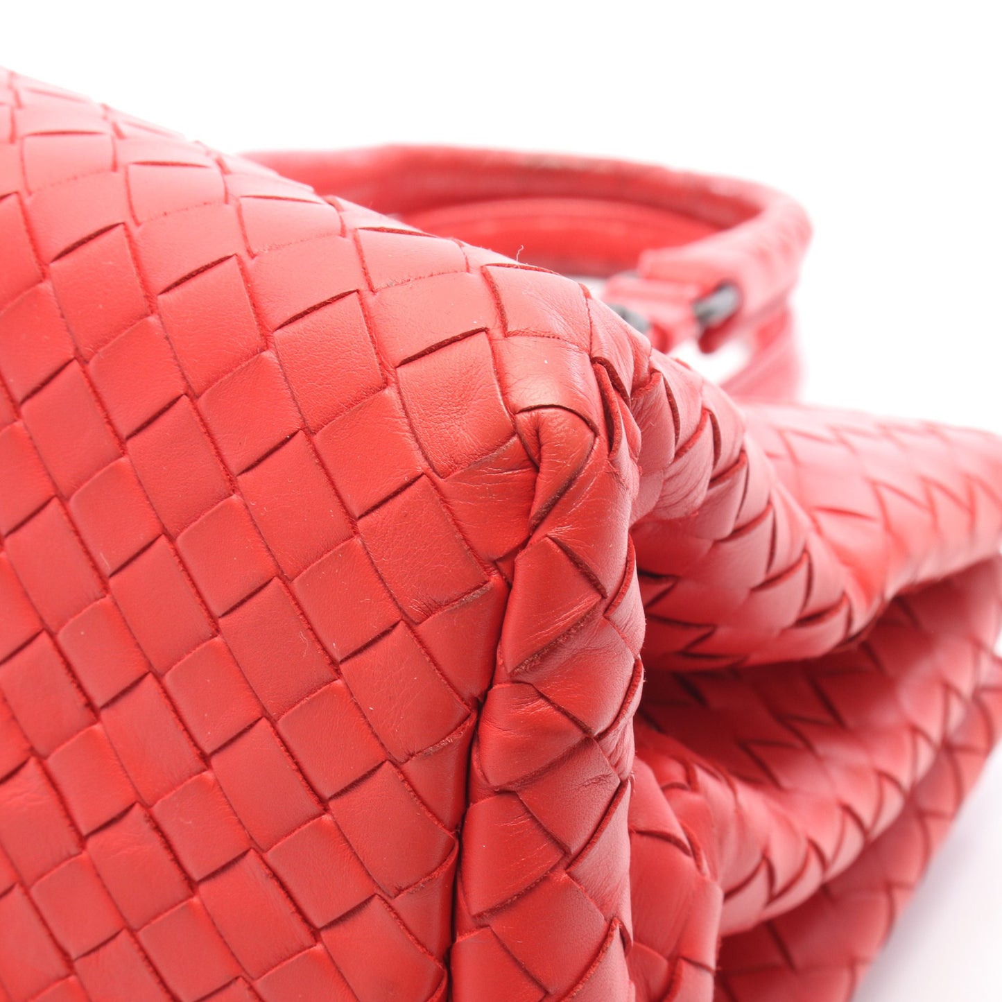 イントレチャート 2WAY ハンドバッグ レザー レッド ボッテガヴェネタ バッグ BOTTEGA VENETA