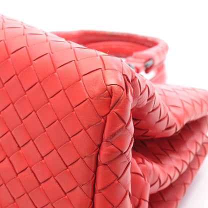 イントレチャート 2WAY ハンドバッグ レザー レッド ボッテガヴェネタ バッグ BOTTEGA VENETA
