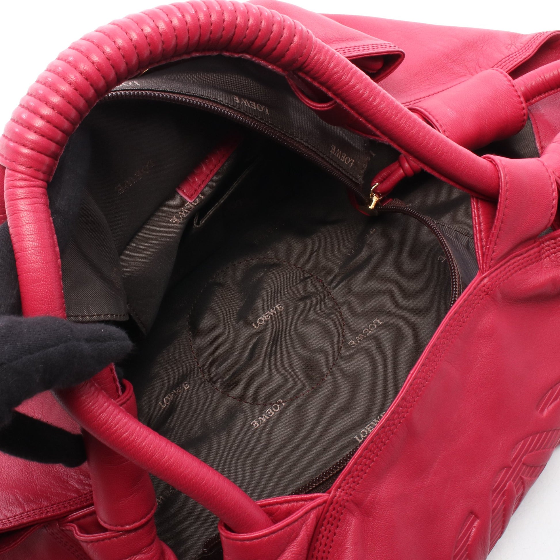 ナッパアイレ ハンドバッグ レザー ピンク ロエベ バッグ LOEWE