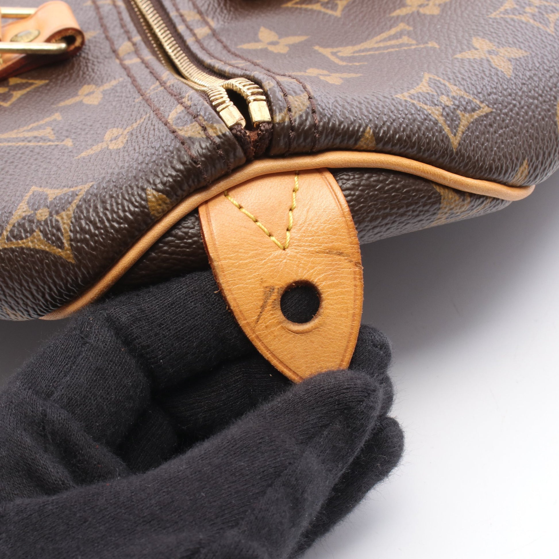 スピーディ35 モノグラム ハンドバッグ PVC レザー ブラウン ルイヴィトン バッグ LOUIS VUITTON