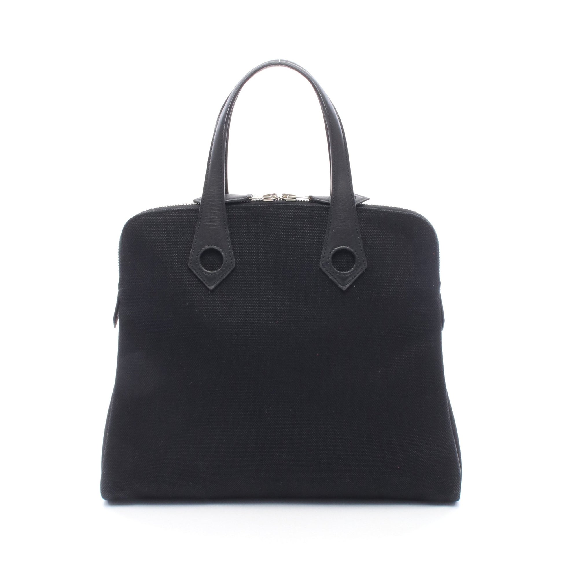 サックイブーPM ハンドバッグ トワルアッシュ ヴォースイフト ブラック シルバー金具 □J刻印 エルメス バッグ HERMES