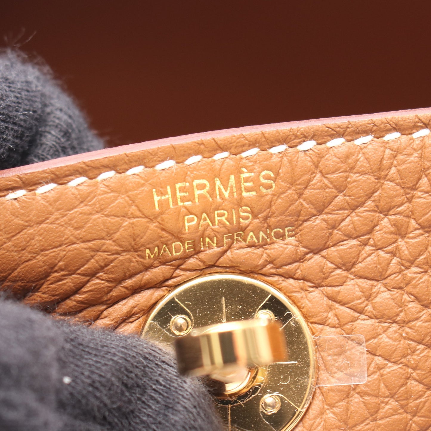リンディ ミニ ゴールド ショルダーバッグ トリヨンクレマンス ブラウン ゴールド金具 K刻印 エルメス バッグ HERMES