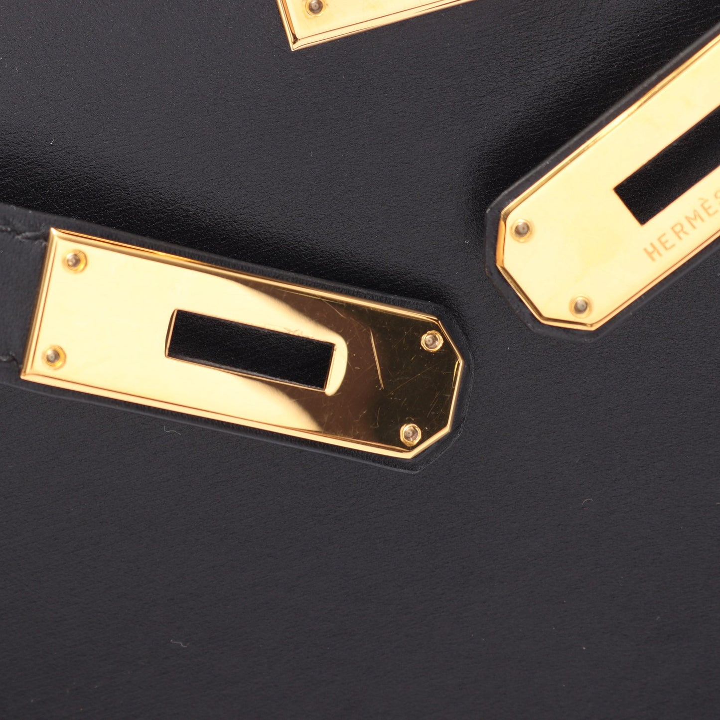 ケリー28 外縫い 2WAY ハンドバッグ ボックスカーフ ブラック ゴールド金具 ○A刻印 エルメス バッグ HERMES
