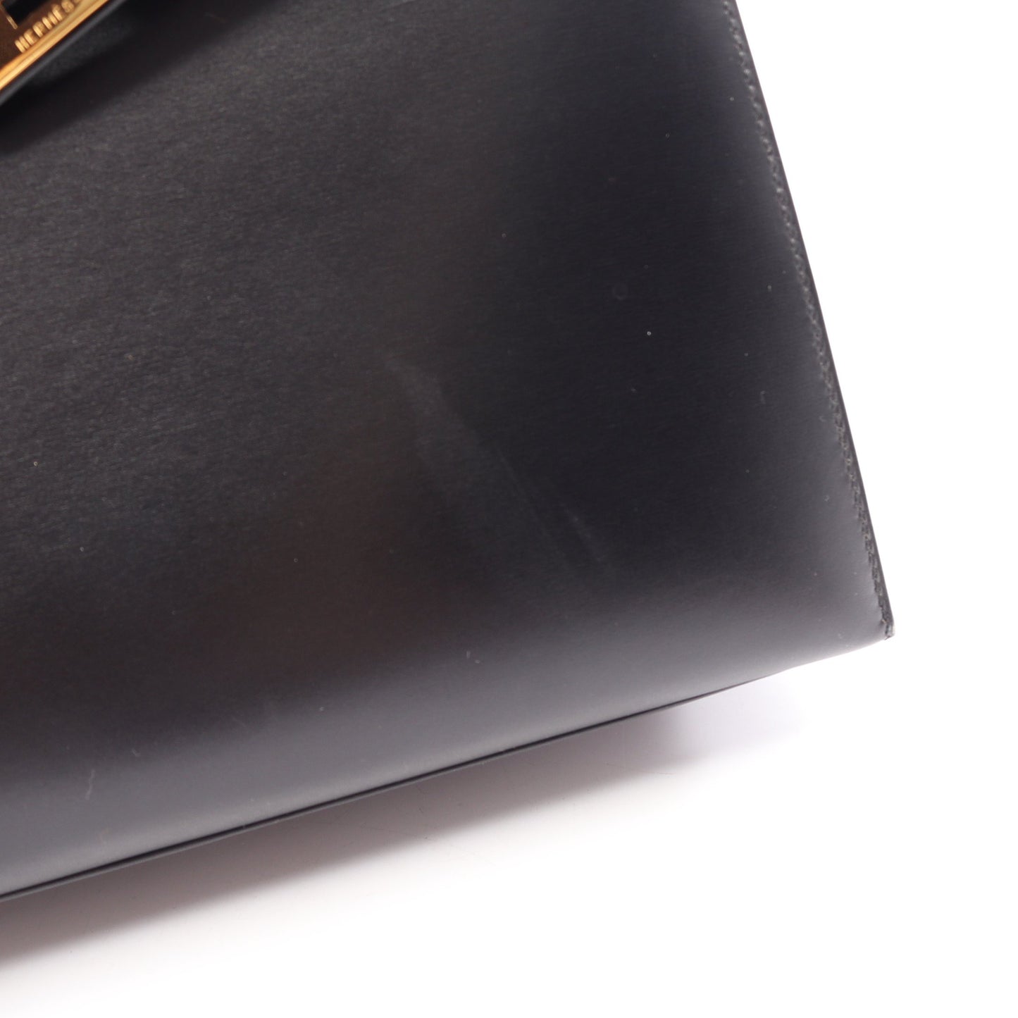 ケリー28 外縫い 2WAY ハンドバッグ ボックスカーフ ブラック ゴールド金具 ○A刻印 エルメス バッグ HERMES