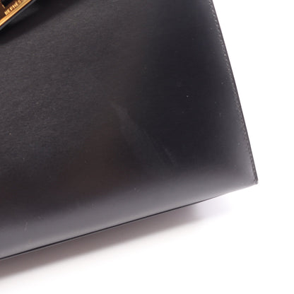ケリー28 外縫い 2WAY ハンドバッグ ボックスカーフ ブラック ゴールド金具 ○A刻印 エルメス バッグ HERMES