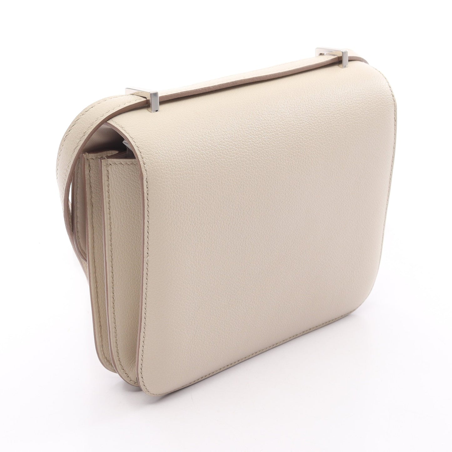 コンスタンス3 ミニ ベトン ショルダーバッグ エバーカラー アイボリー シルバー金具 C刻印 エルメス バッグ HERMES