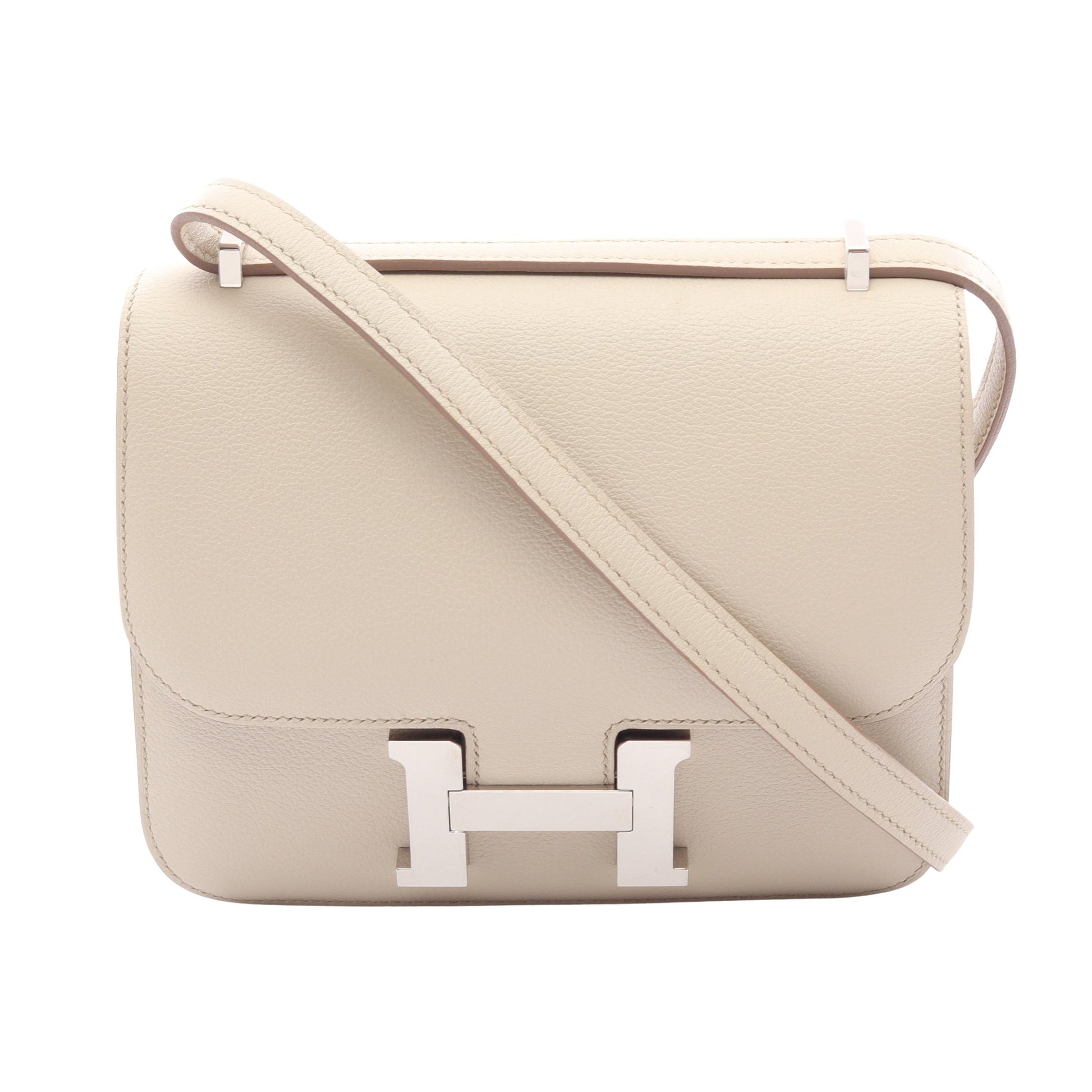 コンスタンス3 ミニ ベトン ショルダーバッグ エバーカラー アイボリー シルバー金具 C刻印 エルメス バッグ HERMES