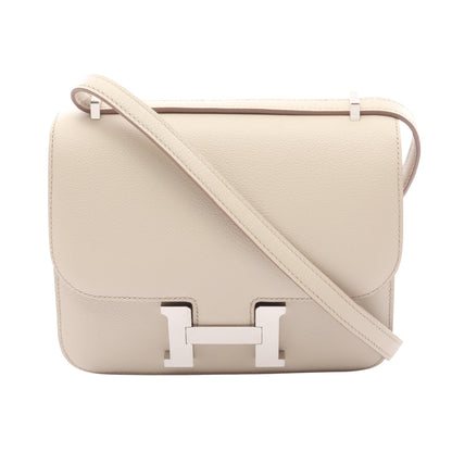 コンスタンス3 ミニ ベトン ショルダーバッグ エバーカラー アイボリー シルバー金具 C刻印 エルメス バッグ HERMES