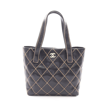ワイルドステッチ ハンドバッグ トートバッグ レザー ブラック ゴールド金具 シャネル バッグ CHANEL