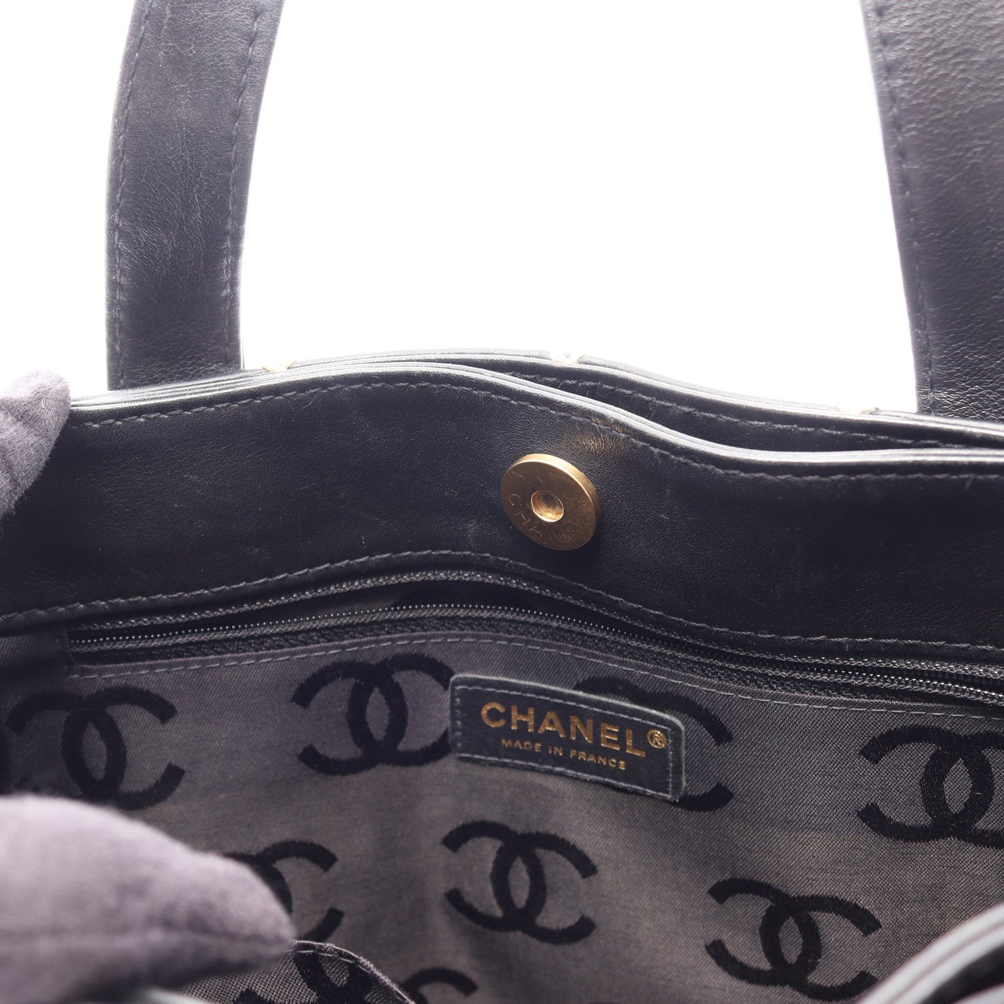 ワイルドステッチ ハンドバッグ トートバッグ レザー ブラック ゴールド金具 シャネル バッグ CHANEL