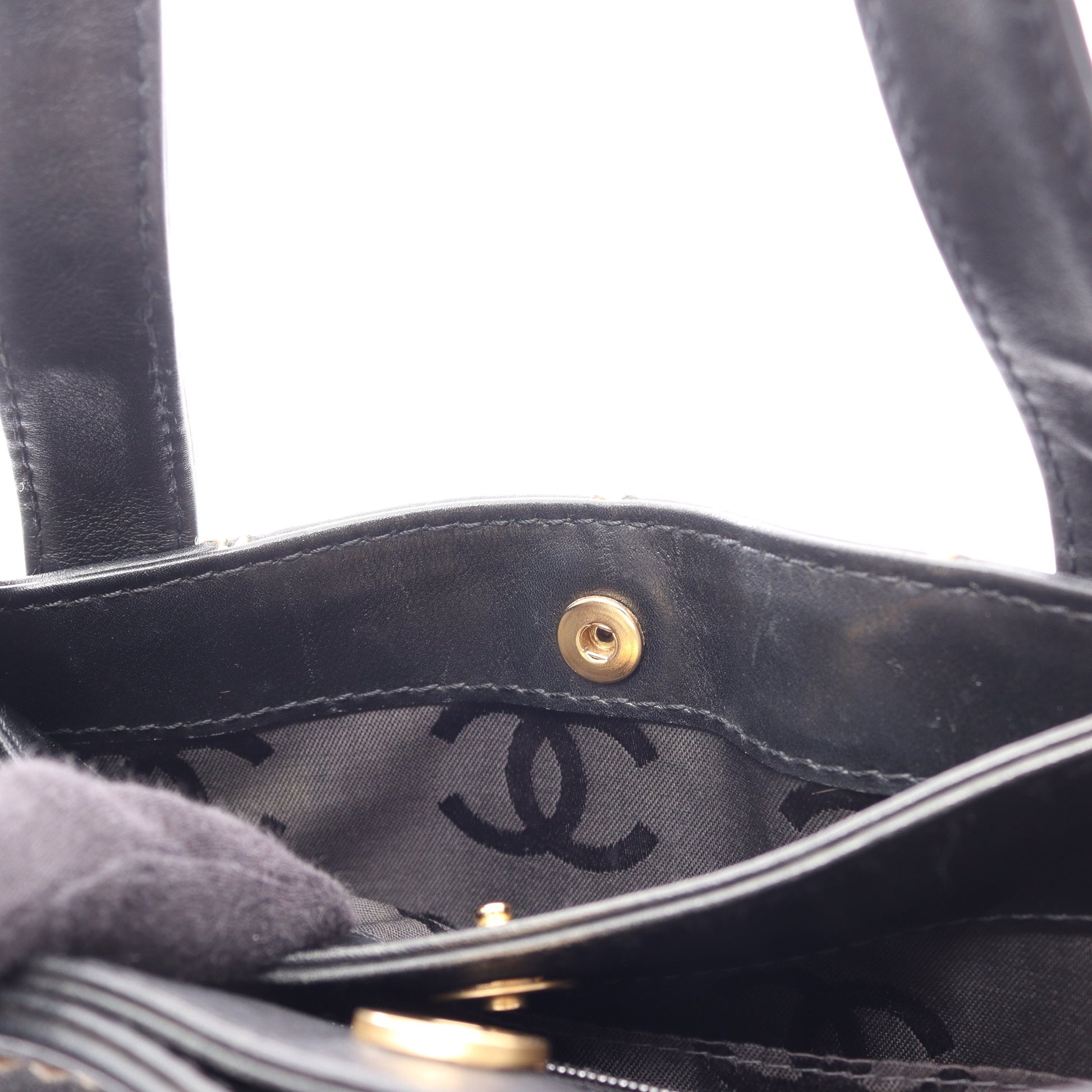 ワイルドステッチ ハンドバッグ トートバッグ レザー ブラック ゴールド金具 シャネル バッグ CHANEL