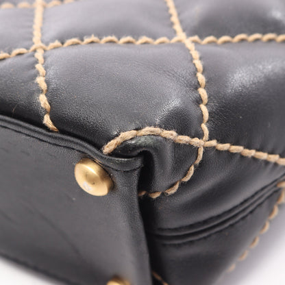 ワイルドステッチ ハンドバッグ トートバッグ レザー ブラック ゴールド金具 シャネル バッグ CHANEL