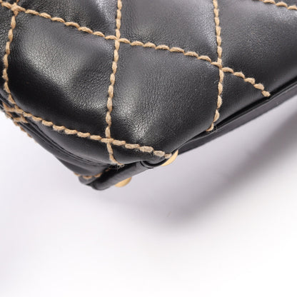 ワイルドステッチ ハンドバッグ トートバッグ レザー ブラック ゴールド金具 シャネル バッグ CHANEL