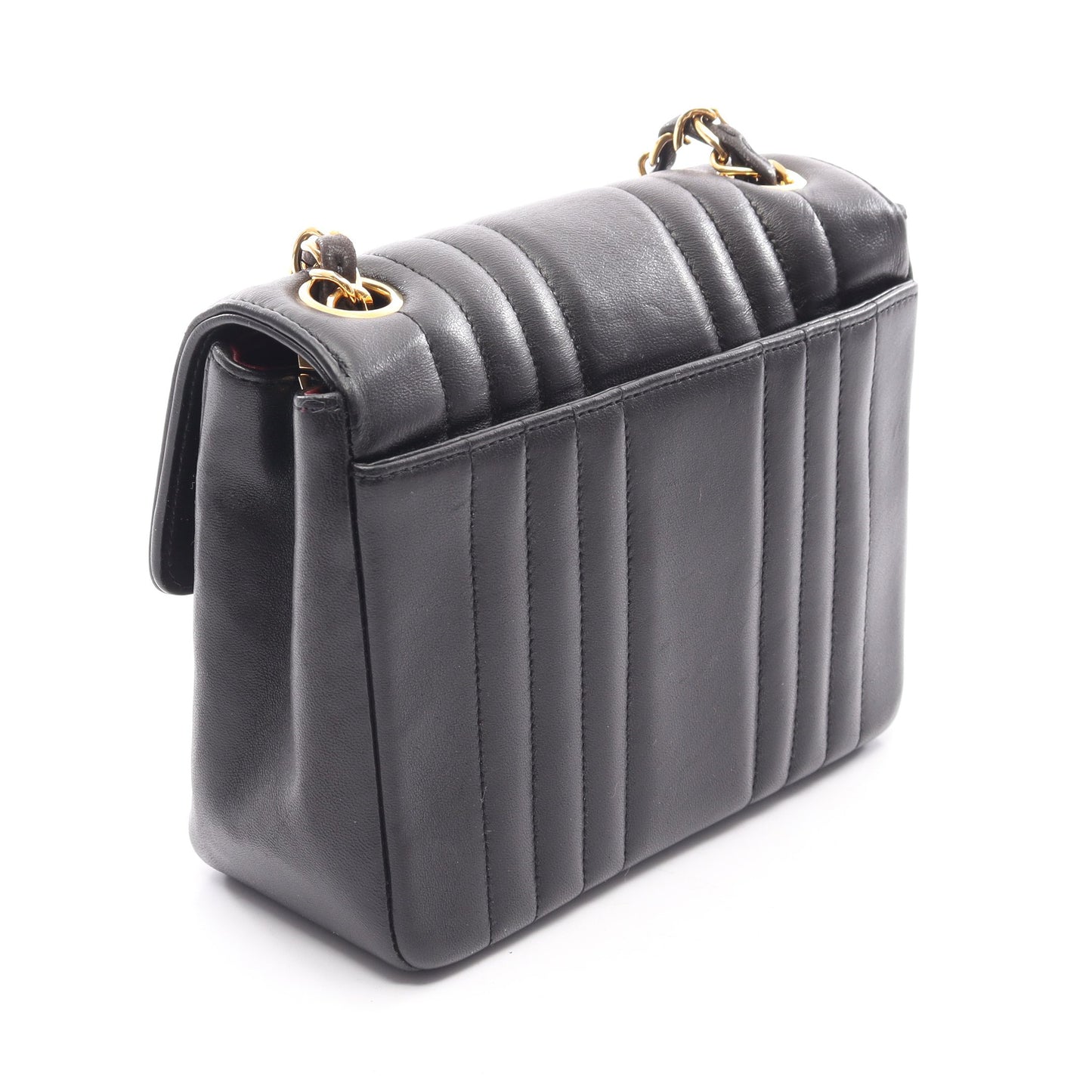 マドモアゼル ミニ チェーンショルダーバッグ ラムスキン ブラック ゴールド金具 シャネル バッグ CHANEL