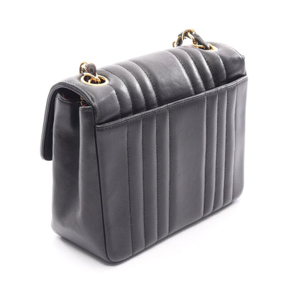 マドモアゼル ミニ チェーンショルダーバッグ ラムスキン ブラック ゴールド金具 シャネル バッグ CHANEL