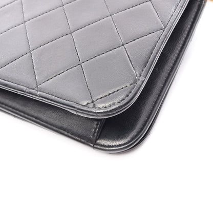 マトラッセ フルフラップ プッシュロック チェーンショルダーバッグ ラムスキン ブラック ゴールド金具 シャネル バッグ CHANEL
