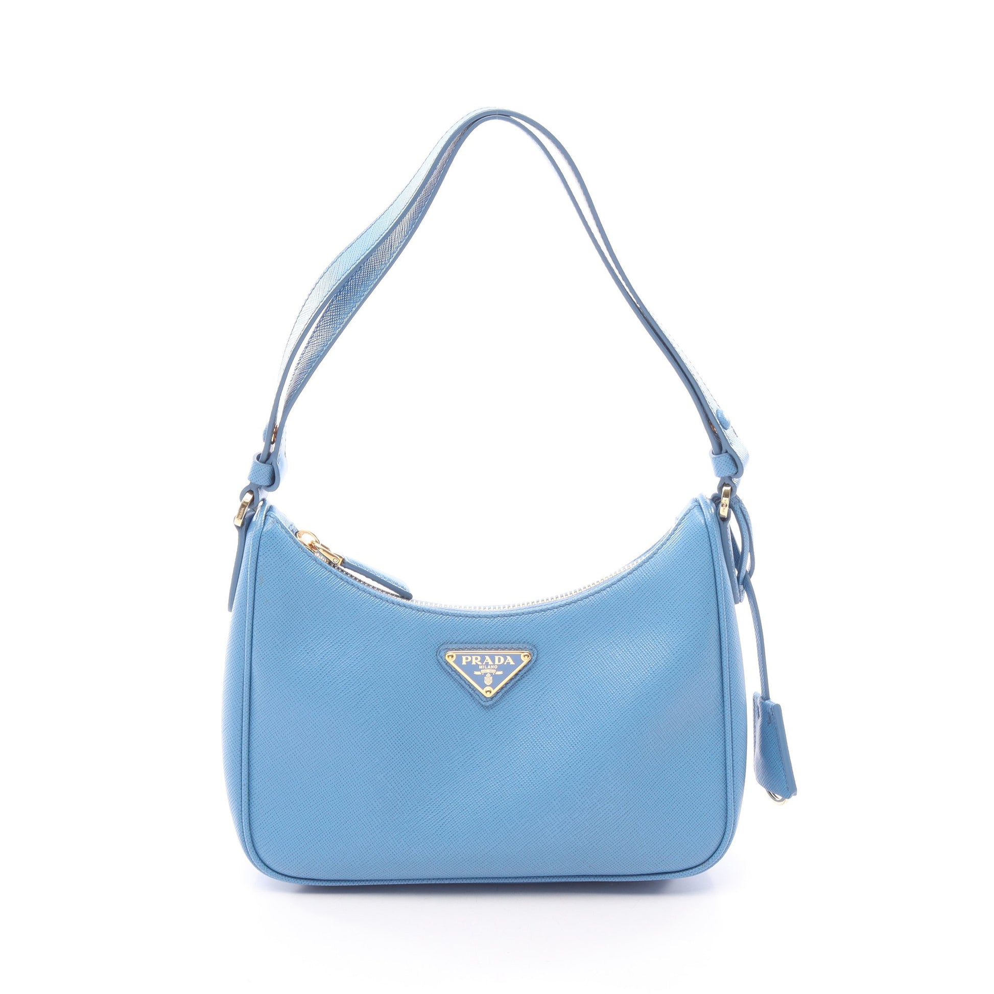 Re-Edition 2005 ミニバッグ ショルダーバッグ サフィアーノレザー ブルー プラダ バッグ PRADA