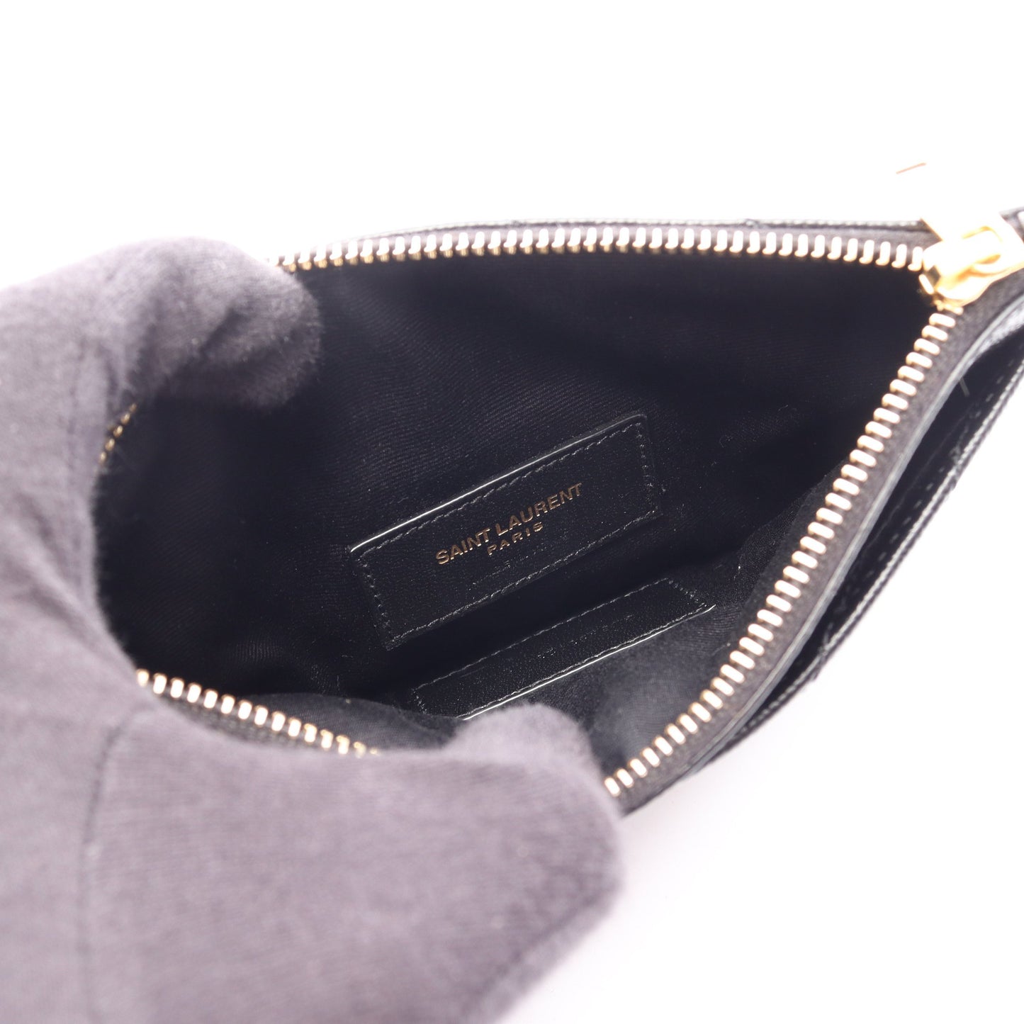 ビルポーチ モノグラム スモール ポーチ レザー ブラック サンローランパリ 財布・小物 SAINT LAURENT PARIS