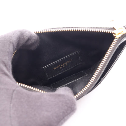 ビルポーチ モノグラム スモール ポーチ レザー ブラック サンローランパリ 財布・小物 SAINT LAURENT PARIS