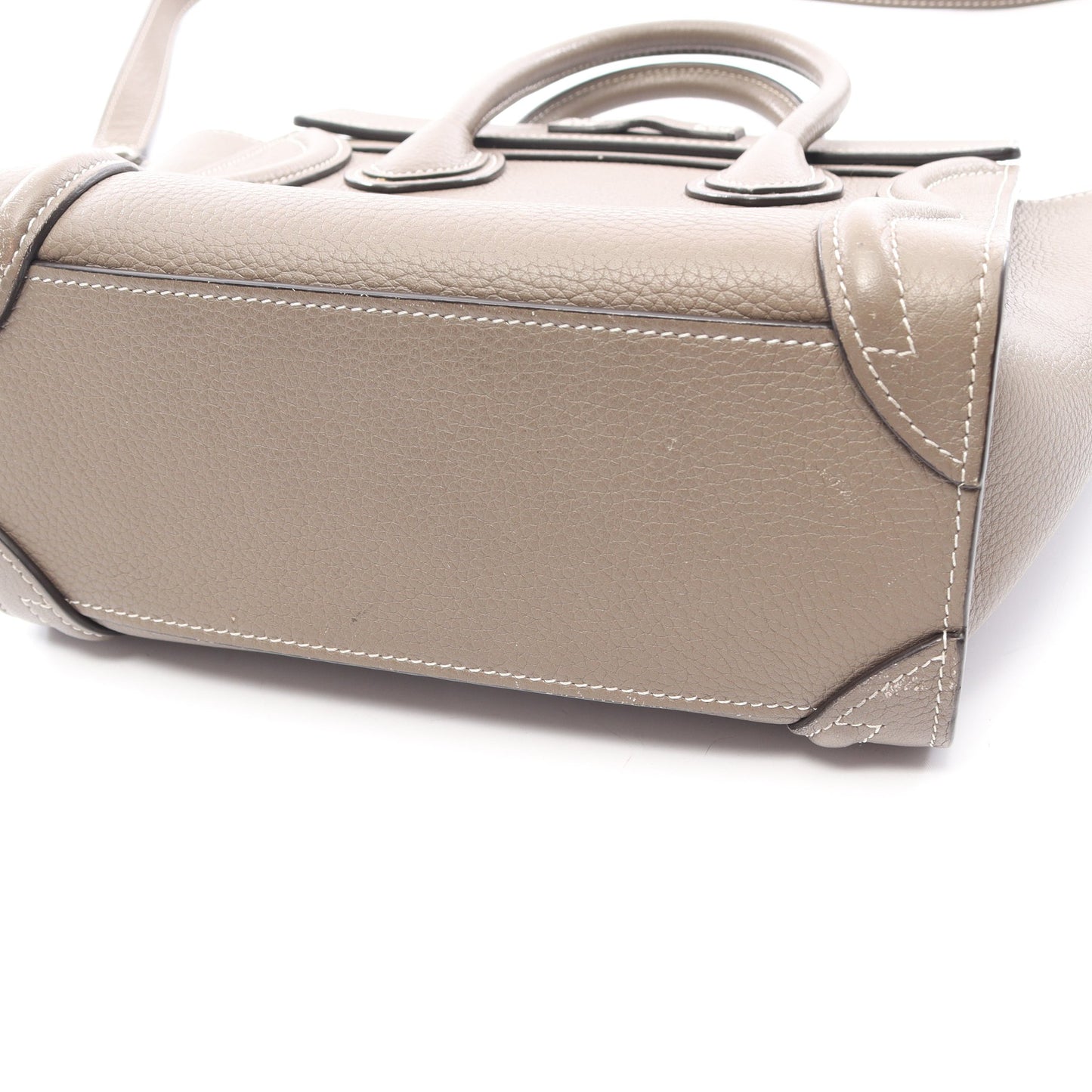 ラゲージ ナノショッパー 2WAY ハンドバッグ レザー グレーブラウン セリーヌ バッグ CELINE