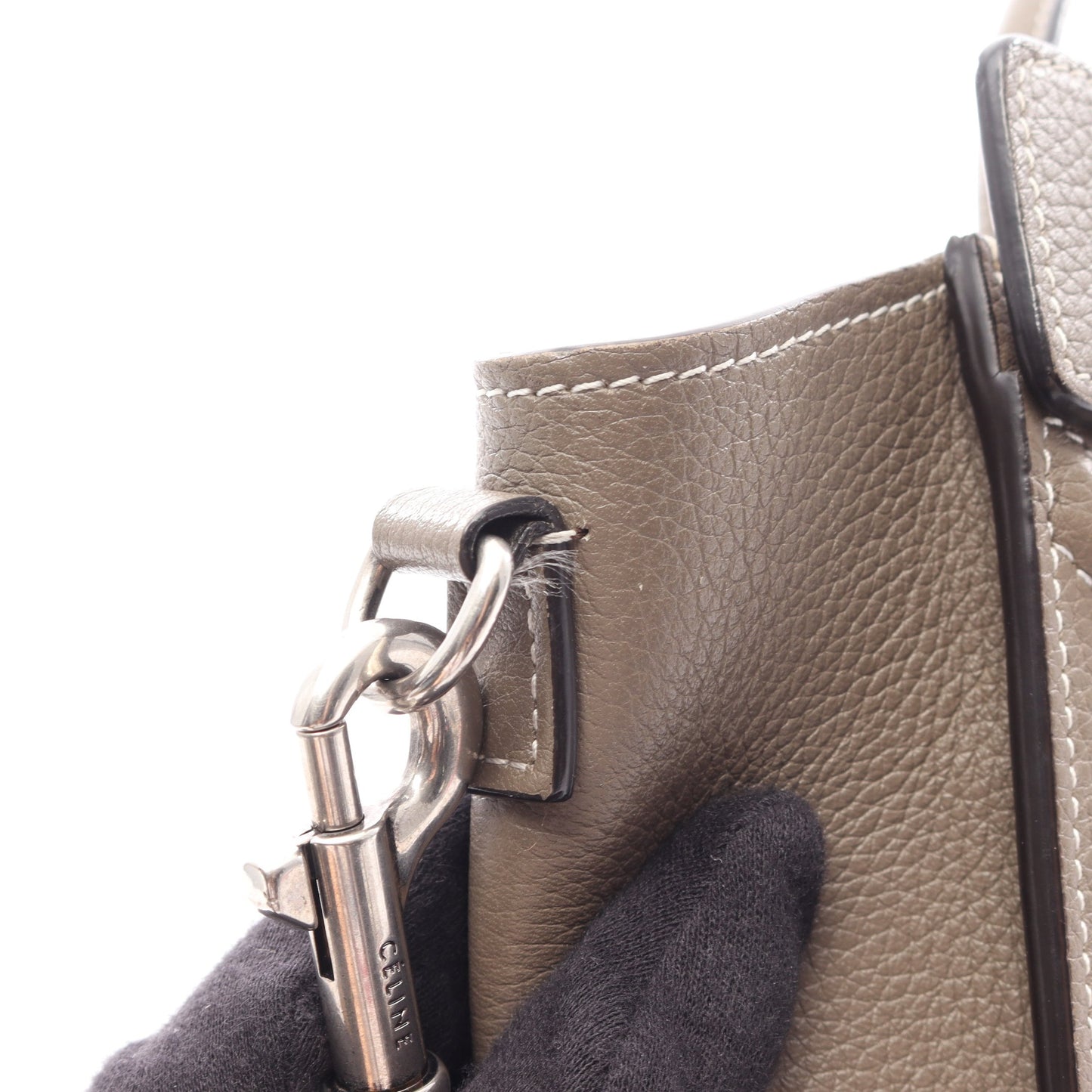 ラゲージ ナノショッパー 2WAY ハンドバッグ レザー グレーブラウン セリーヌ バッグ CELINE