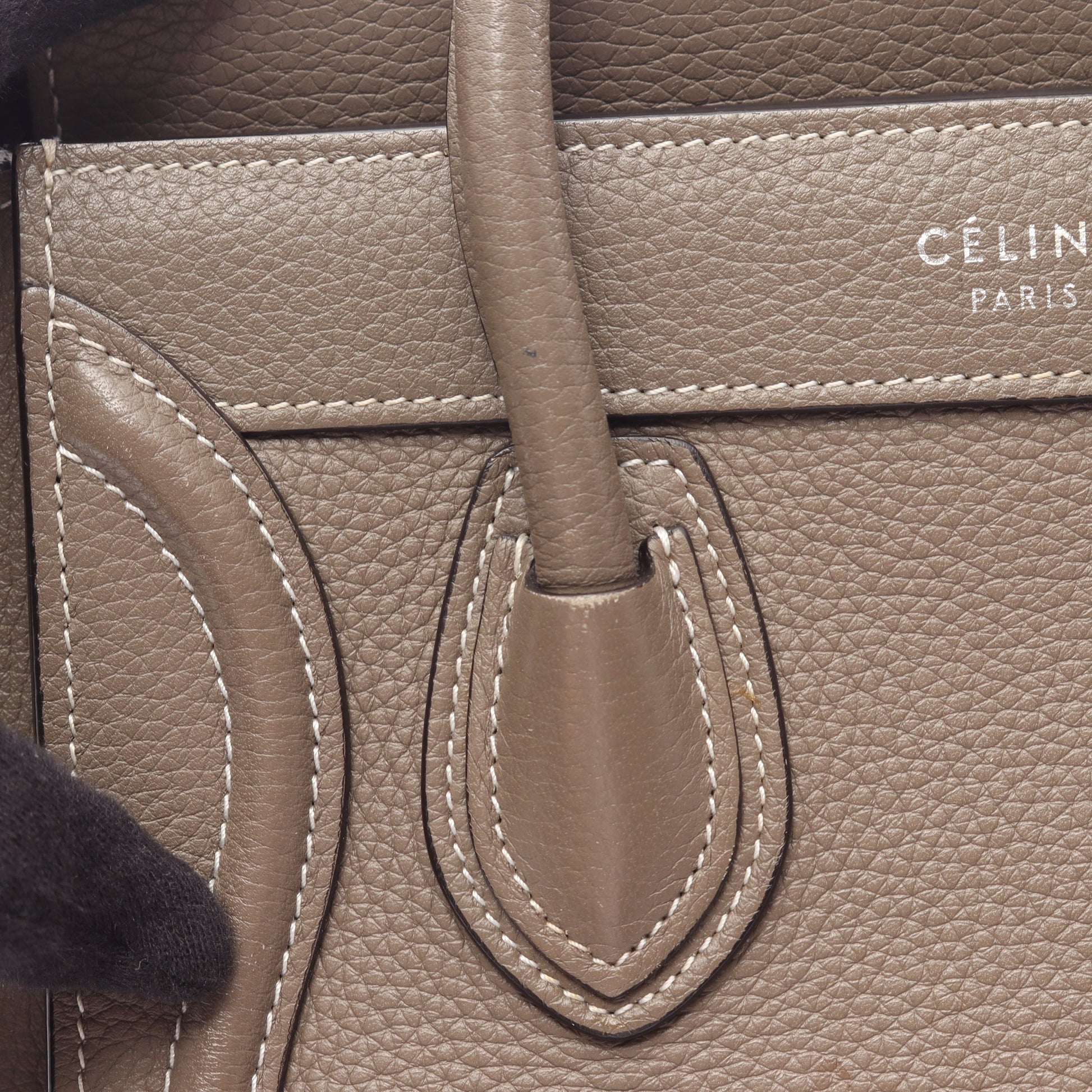 ラゲージ ナノショッパー 2WAY ハンドバッグ レザー グレーブラウン セリーヌ バッグ CELINE