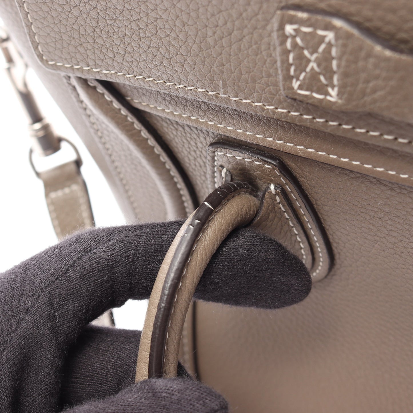 ラゲージ ナノショッパー 2WAY ハンドバッグ レザー グレーブラウン セリーヌ バッグ CELINE