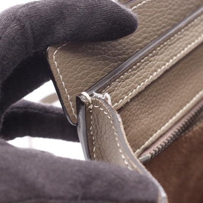ラゲージ ナノショッパー 2WAY ハンドバッグ レザー グレーブラウン セリーヌ バッグ CELINE