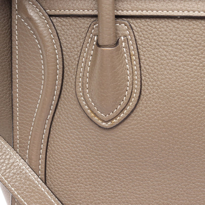 ラゲージ ナノショッパー 2WAY ハンドバッグ レザー グレーブラウン セリーヌ バッグ CELINE