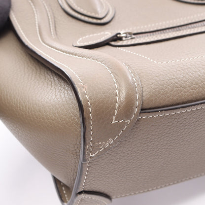 ラゲージ ナノショッパー 2WAY ハンドバッグ レザー グレーブラウン セリーヌ バッグ CELINE