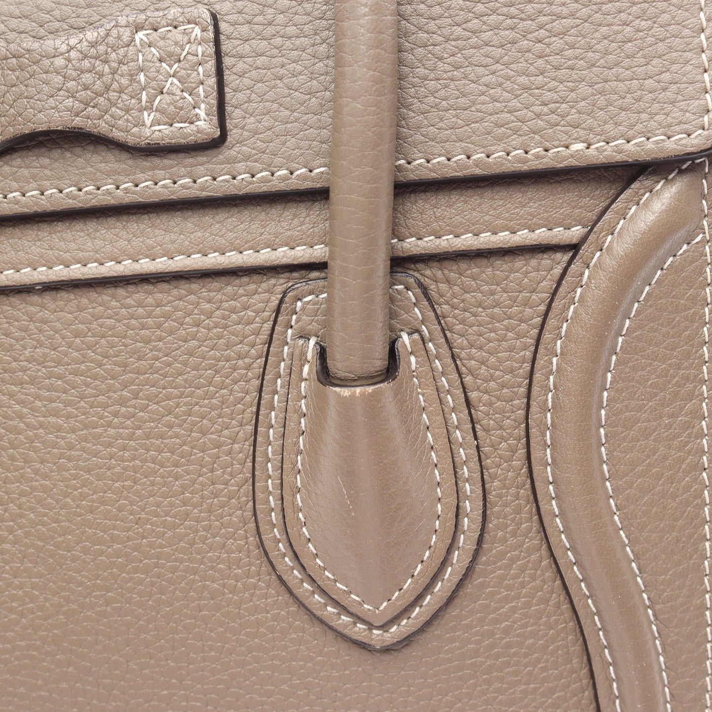 ラゲージ ナノショッパー 2WAY ハンドバッグ レザー グレーブラウン セリーヌ バッグ CELINE