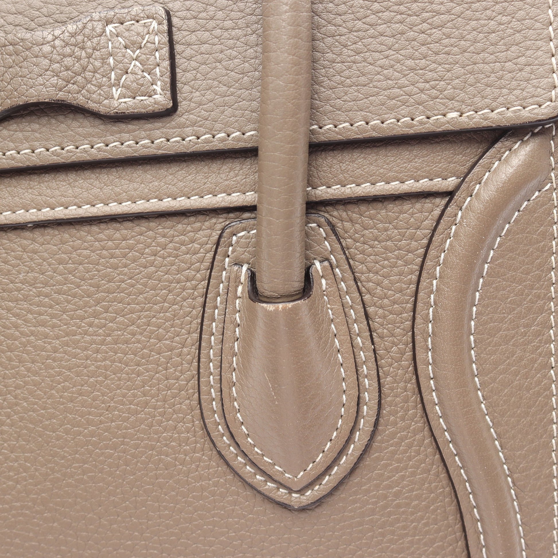 ラゲージ ナノショッパー 2WAY ハンドバッグ レザー グレーブラウン セリーヌ バッグ CELINE