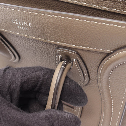 ラゲージ ナノショッパー 2WAY ハンドバッグ レザー グレーブラウン セリーヌ バッグ CELINE