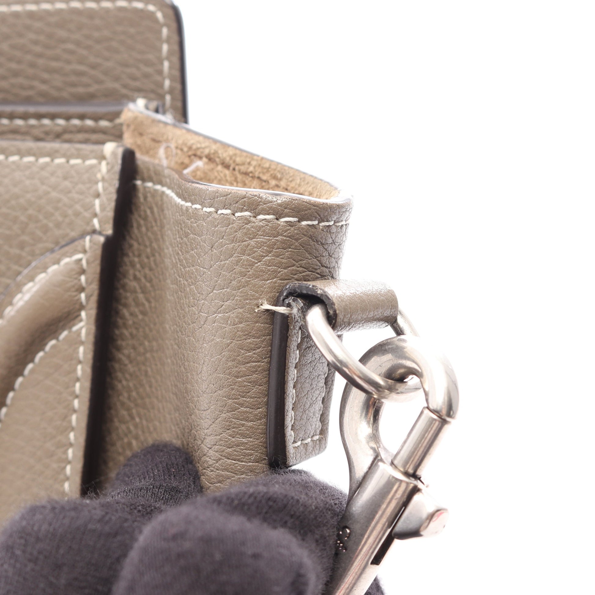 ラゲージ ナノショッパー 2WAY ハンドバッグ レザー グレーブラウン セリーヌ バッグ CELINE