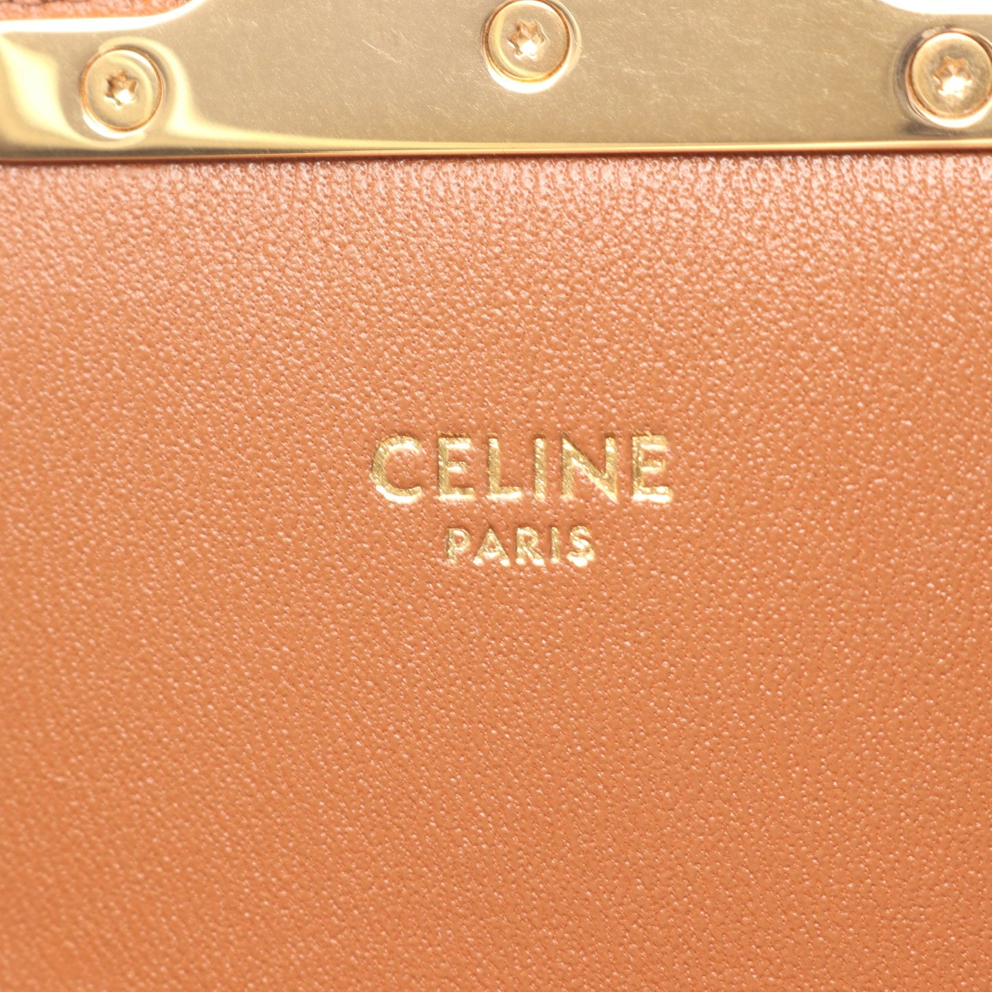 ティーン トリオンフ ショルダーバッグ PVC レザー オフホワイト ベージュ ブラウン セリーヌ バッグ CELINE
