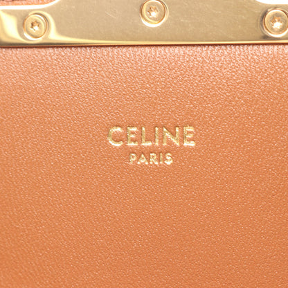 ティーン トリオンフ ショルダーバッグ PVC レザー オフホワイト ベージュ ブラウン セリーヌ バッグ CELINE