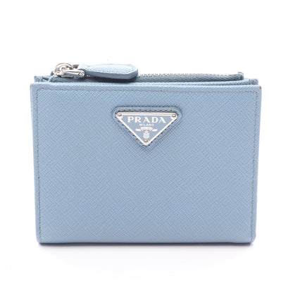 グレーストライアングル エンボス 二つ折り財布 サフィアーノレザー ライトブルー プラダ 財布・小物 PRADA