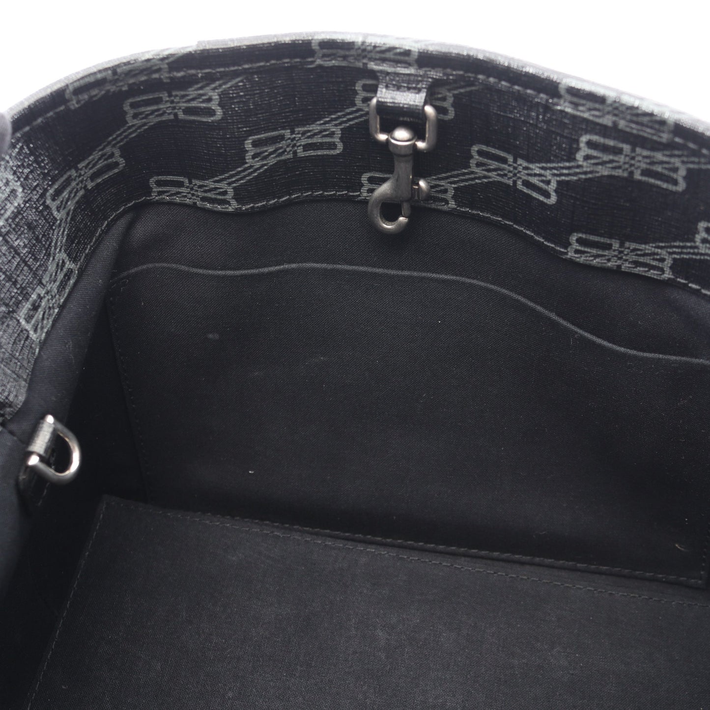 シグネチャー スモール ショッパー 2WAY ハンドバッグ PVC ブラック グレー バレンシアガ バッグ BALENCIAGA
