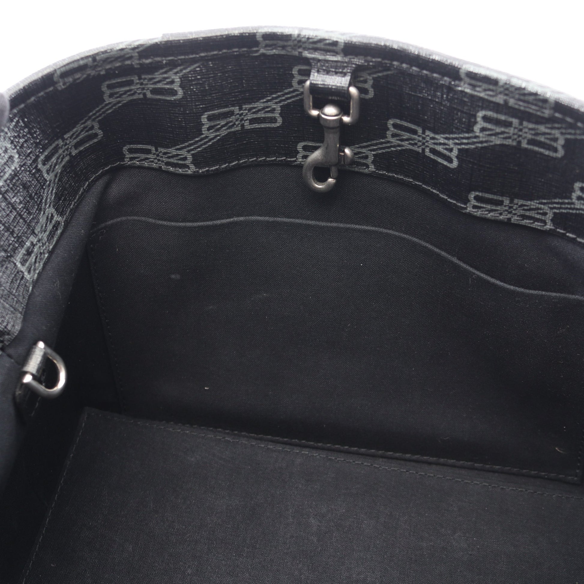 シグネチャー スモール ショッパー 2WAY ハンドバッグ PVC ブラック グレー バレンシアガ バッグ BALENCIAGA