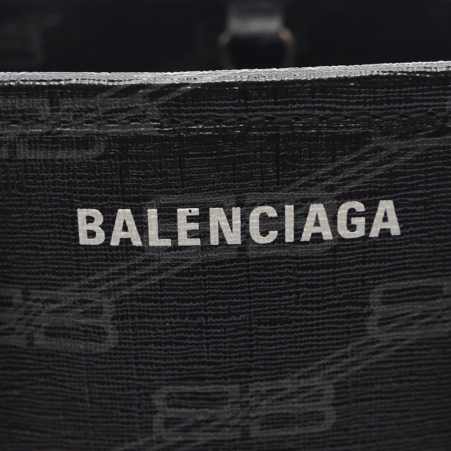 シグネチャー スモール ショッパー 2WAY ハンドバッグ PVC ブラック グレー バレンシアガ バッグ BALENCIAGA
