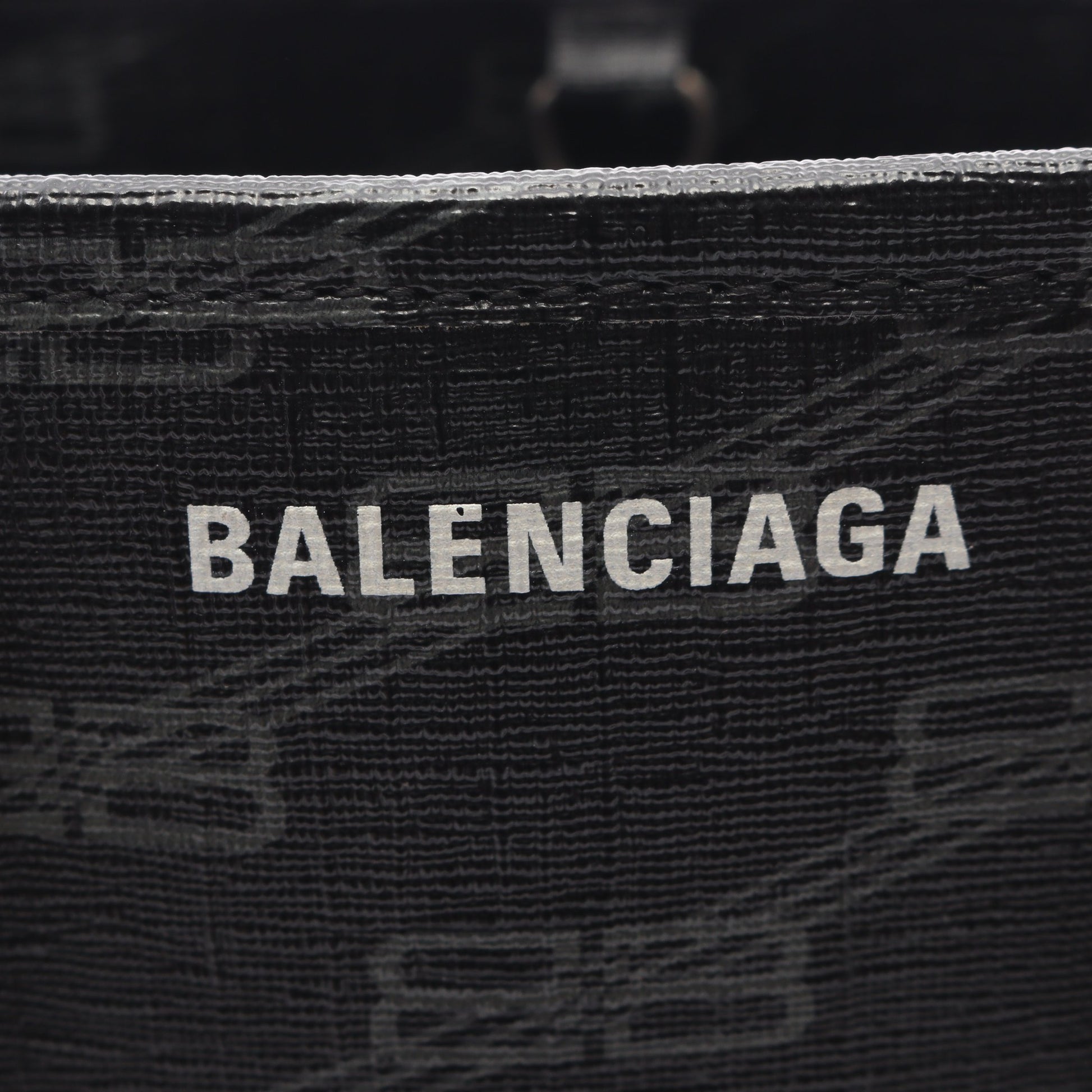 シグネチャー スモール ショッパー 2WAY ハンドバッグ PVC ブラック グレー バレンシアガ バッグ BALENCIAGA