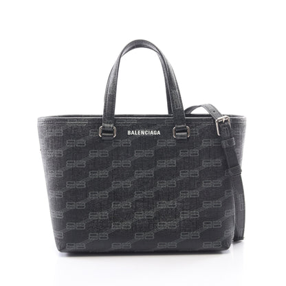 シグネチャー スモール ショッパー 2WAY ハンドバッグ PVC ブラック グレー バレンシアガ バッグ BALENCIAGA