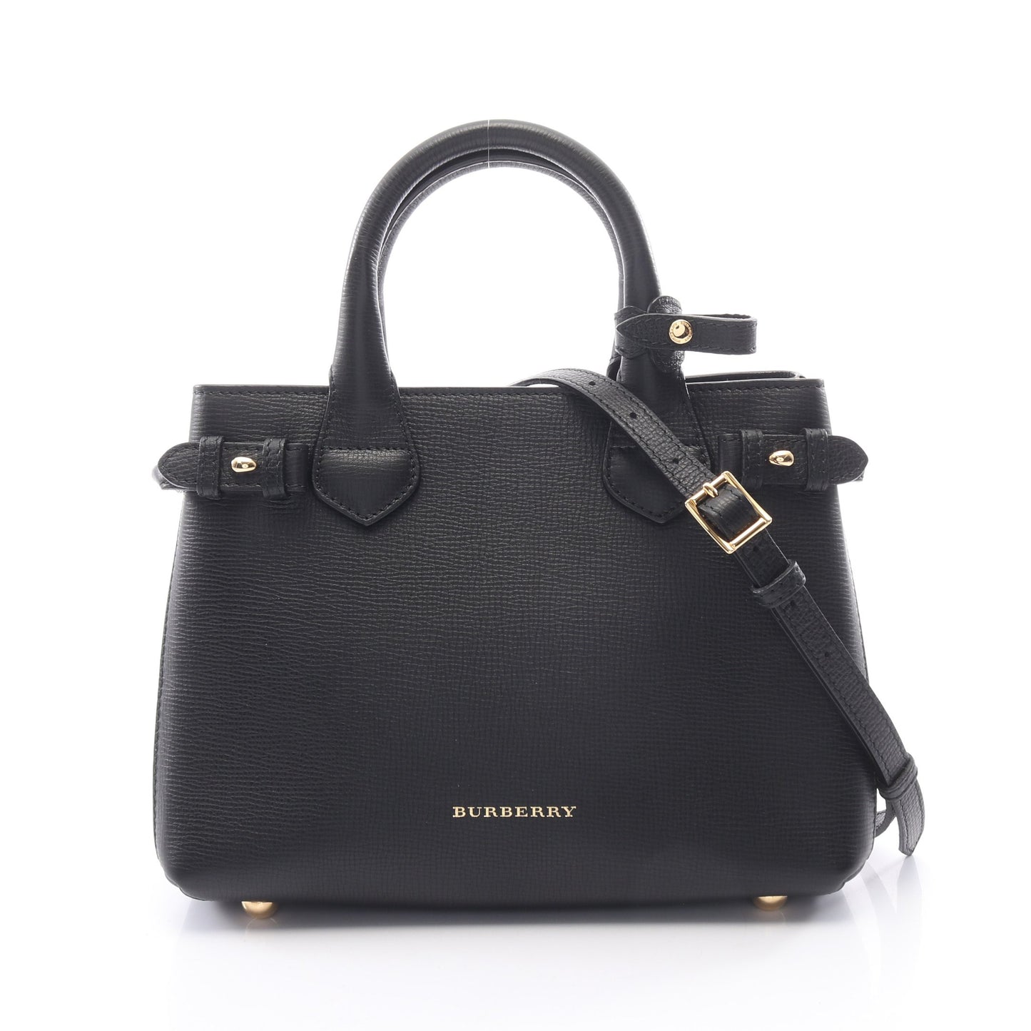 スモールバナー 2WAY ハンドバッグ レザー キャンバス ブラック ライトブラウン マルチカラー バーバリー バッグ BURBERRY