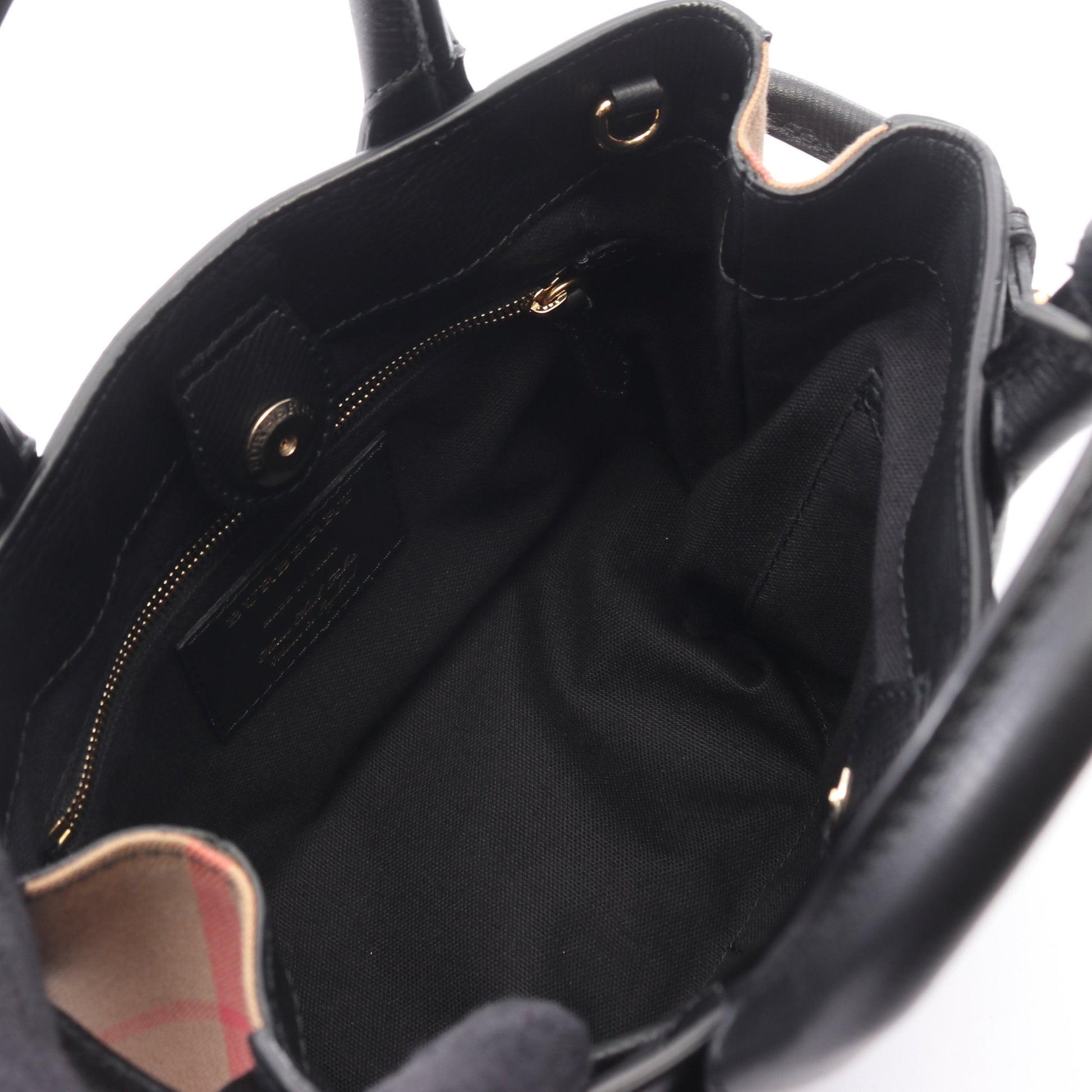 スモールバナー 2WAY ハンドバッグ レザー キャンバス ブラック ライトブラウン マルチカラー バーバリー バッグ BURBERRY