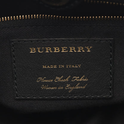 スモールバナー 2WAY ハンドバッグ レザー キャンバス ブラック ライトブラウン マルチカラー バーバリー バッグ BURBERRY