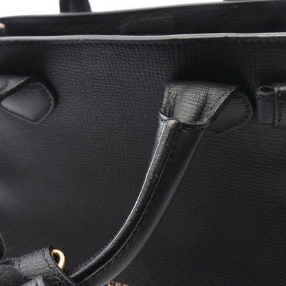 スモールバナー 2WAY ハンドバッグ レザー キャンバス ブラック ライトブラウン マルチカラー バーバリー バッグ BURBERRY