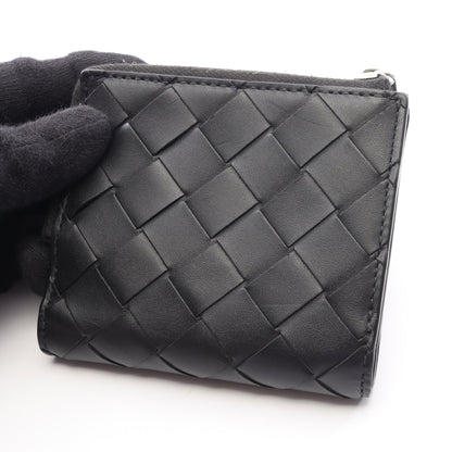 イントレチャート 二つ折り財布 レザー ブラック ボッテガヴェネタ 財布・小物 BOTTEGA VENETA