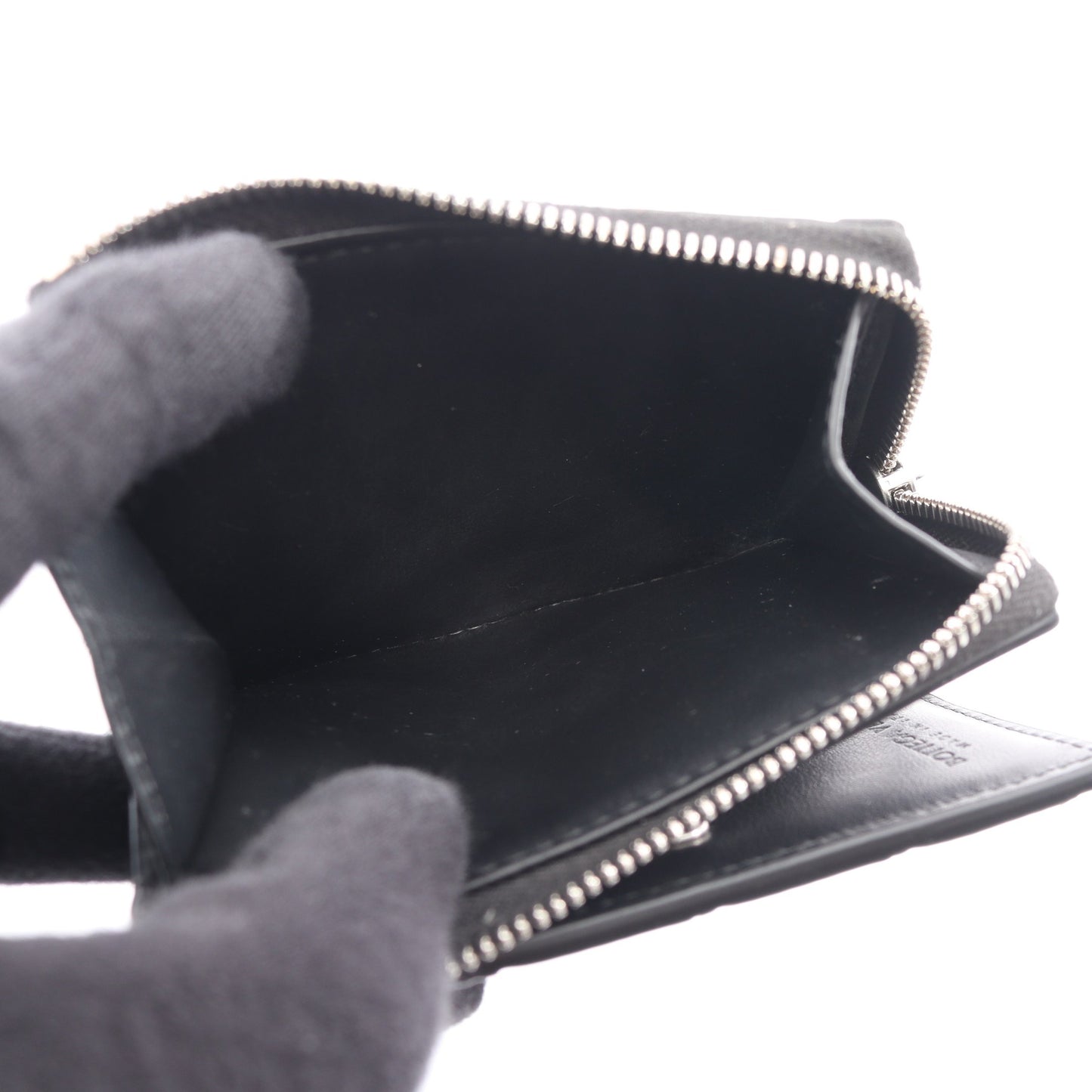 イントレチャート 二つ折り財布 レザー ブラック ボッテガヴェネタ 財布・小物 BOTTEGA VENETA